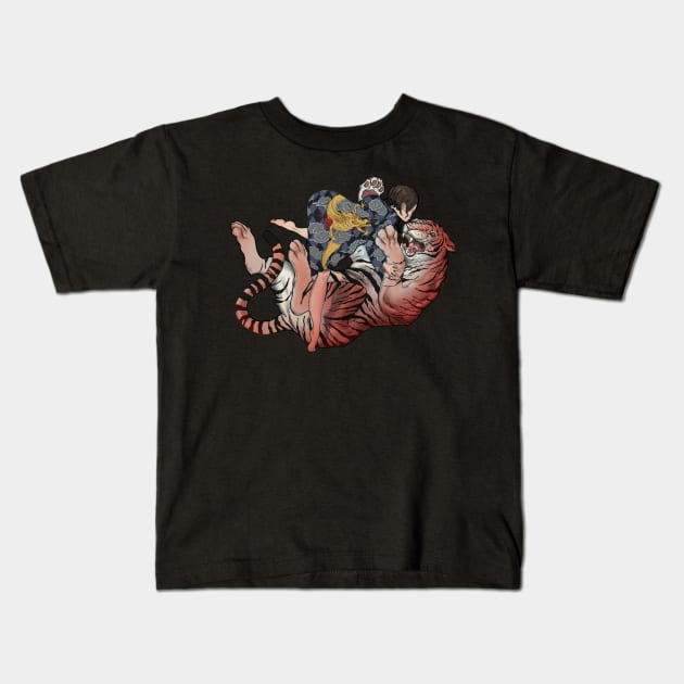 Dragon VS Tiger Kids T-Shirt by RudeOne